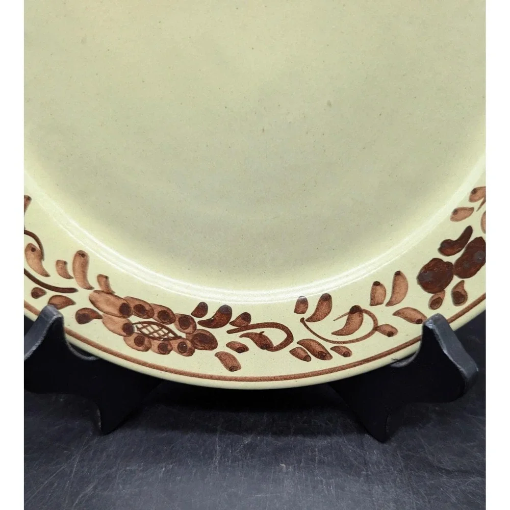 Set/4‎ Mid Century Stoob Pottery Austria Salad Dessert Plate Yellow 8.5